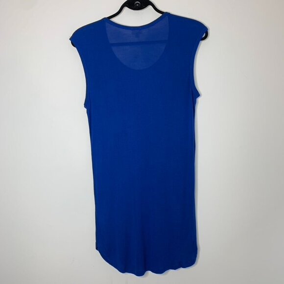 Aritzia Wilfred Free Shirt Dress Muscle Tee Sleeveless Cobalt Blue Size XXS - Picture 12 of 13